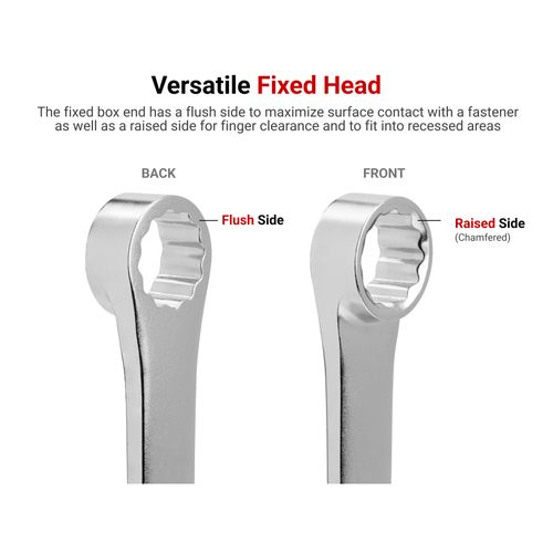 Main product image of 23 mm Long Fixed/Flex Head 12-Point Ratcheting Box End Wrench