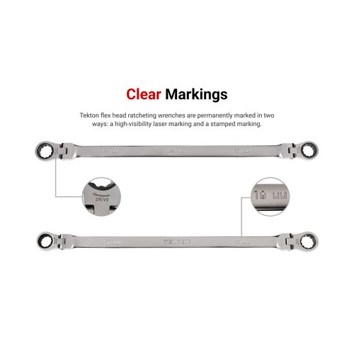 Main product image of 1/4 x 5/16" Long Flex Head 12-Point Ratcheting Box End Wrench