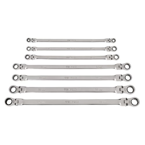 Main product image of Long Flex Head 12-Point Ratcheting Box End Wrench Set, 7-Piece (6-19mm)