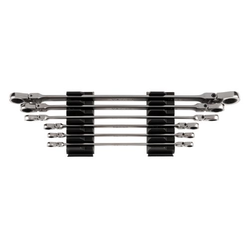 Main product image of Long Flex Head 12-Point Ratcheting Box End Wrench Set with Modular Wrench Organizer, 6-Piece (1/4-13/16")