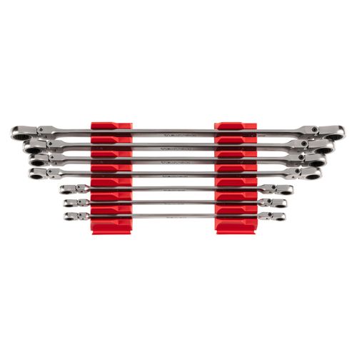 Main product image of Long Flex Head 12-Point Ratcheting Box End Wrench Set with Modular Wrench Organizer, 7-Piece (6-19mm)