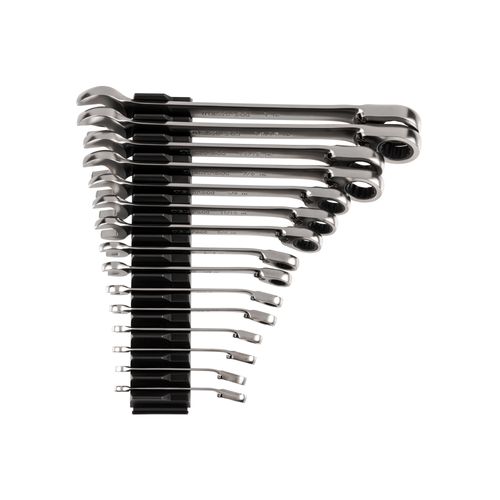 Main product image of Reversible 12-Point Ratcheting Combination Wrench Set with Modular Wrench Organizer, 15-Piece (1/4-1")