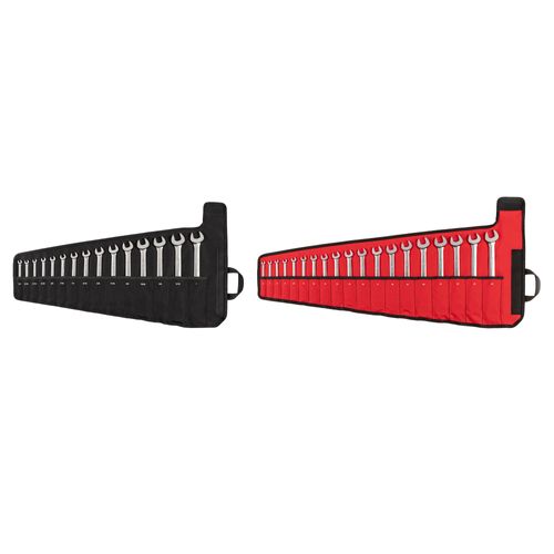 Main product image of Reversible 12-Point Ratcheting Combination Wrench Set with Pouch, 34-Piece (1/4-1", 6-24mm)