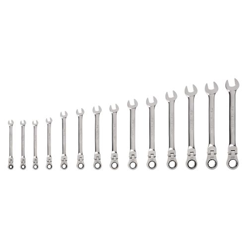 Main product image of Flex Head 12-Point Ratcheting Combination Wrench Set, 14-Piece (6-19mm)