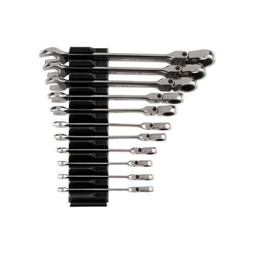 Main product image of Flex Head 12-Point Ratcheting Combination Wrench Set with Modular Wrench Organizer, 11-Piece (1/4-3/4")