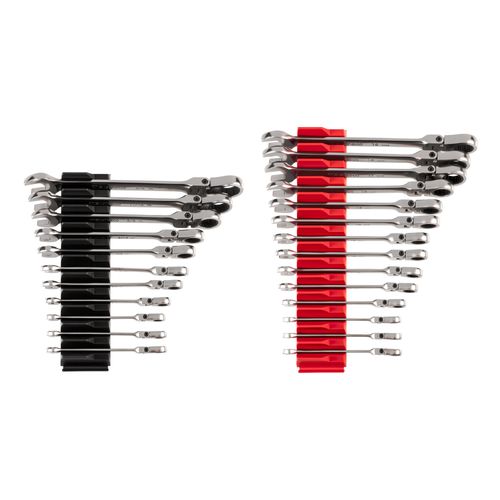 Main product image of Flex Head 12-Point Ratcheting Combination Wrench Set with Modular Wrench Organizer, 25-Piece (1/4-3/4", 6-19mm)