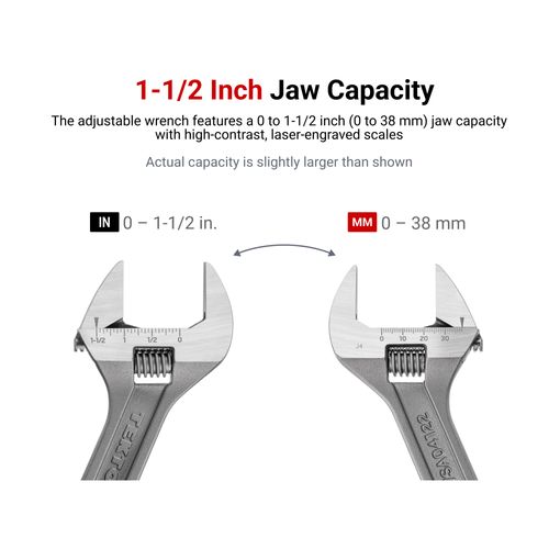 Main product image of 6" Adjustable Wrench (1-1/2" Jaw Capacity)
