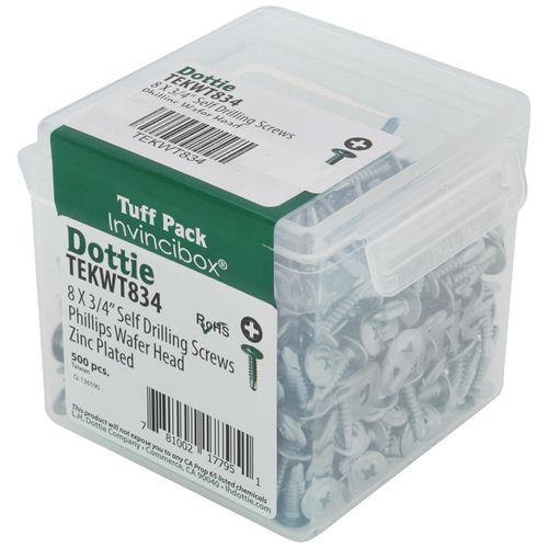 Main product image of #8 x 3/4" Phillips Wafer Head Self Drilling Screw - Tuff Pack (Pack of 500)