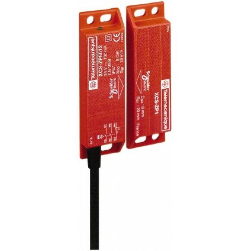 Main product image of Safety Limit Switch, 25mm Wide Body, Noncontact, 24 VDC, NO/2NC, 5m Cable, IP66/IP67, Noncontact, Bottom Entry, XCSDMP7005