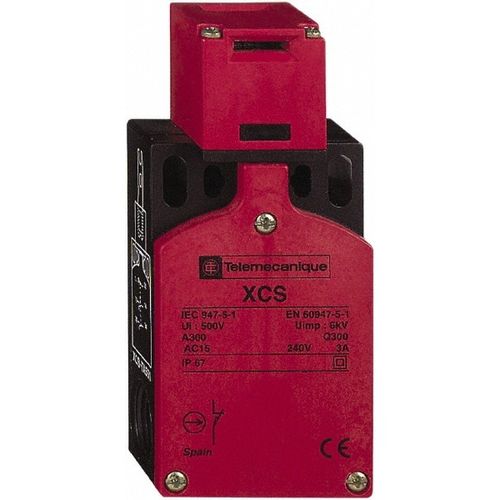 Main product image of Safety Limit Switch, 52mm Wide Body, NO/2NC, IP67, Plastic Key, Conduit Side, XCSTA791