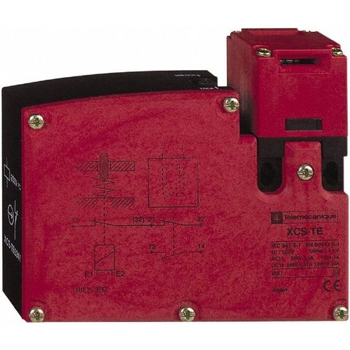 Main product image of Safety Limit Switch, 110mm Wide Body, 2NC, IP67, Plastic Key, Bottom Entry, XCSTE7311