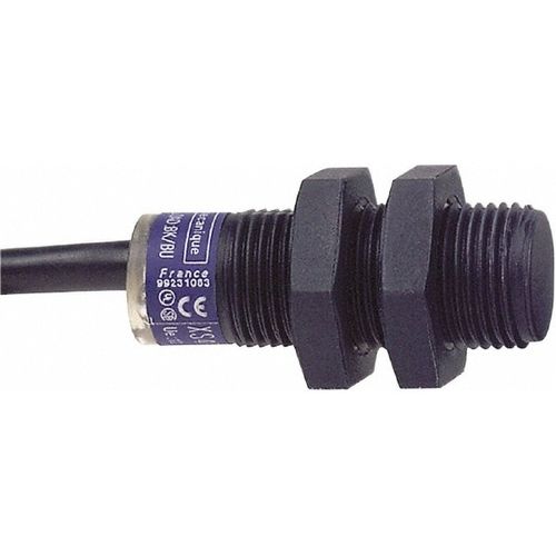 Main product image of Inductive Proximity Sensor, Cylinder, 4 mm Sensing Distance, 12 to 24 VDC, PNP, 3-Wire, 1m Cable, XS4P12PA340L1