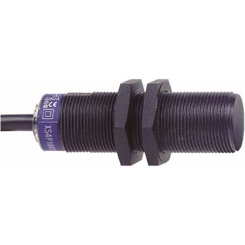 Main product image of Inductive Proximity Sensor, Cylinder, 8 mm Sensing Distance, 24 to 240 VAC/VDC, NPN & PNP, Normally Open, 2-Wire, XS4P18MA230
