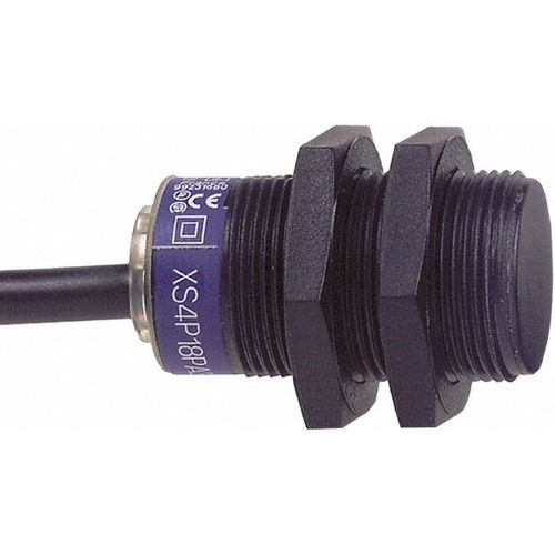 Main product image of Inductive Proximity Sensor, Cylinder, 8 mm Sensing Distance, 12 to 24 VDC, PNP, 3-Wire, XS4P18PA340