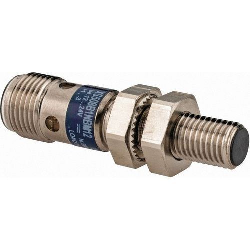 Main product image of Inductive Proximity Sensor, Cylinder Shielded, M8 Body, 0.06" Sensing Distance, 12 to 24 VDC, NPN, Normally Closed, 3-Wire, M12 Connector, XS508B1NBM12