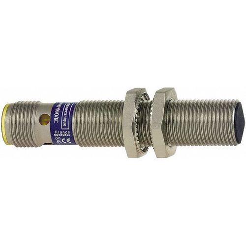Main product image of Inductive Proximity Sensor, Cylinder Shielded, M12 Body, 0.08" Sensing Distance, 12 to 24 VDC, NPN, Normally Open, 3-Wire, M12 Connector, XS512B1NAM12