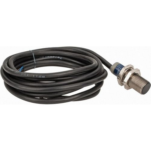 Main product image of Inductive Proximity Sensor, Cylinder Shielded, M12 Body, 0.08" Sensing Distance, 12 to 24 VDC, NPN, Normally Closed, 3-Wire, 2m Cable, XS512B1NBL2