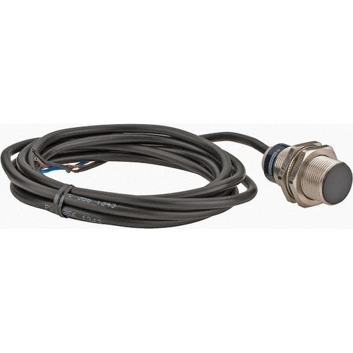 Main product image of Inductive Proximity Sensor, Cylinder Shielded, M18 Body, 0.2" Sensing Distance, 12 to 24 VDC, PNP, Normally Open, 3-Wire, 2m Cable, XS518B1PAL2