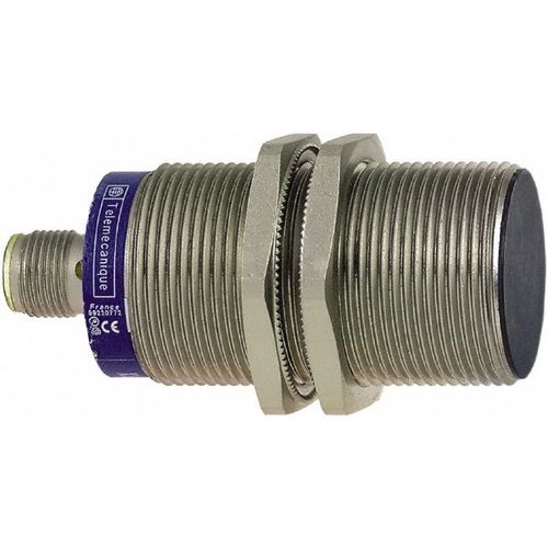 Main product image of Inductive Proximity Sensor, Cylinder Shielded, M30 Body, 0.39" Sensing Distance, 12 to 24 VDC, NPN, Normally Open, 3-Wire, M12 Connector, XS530B1NAM12
