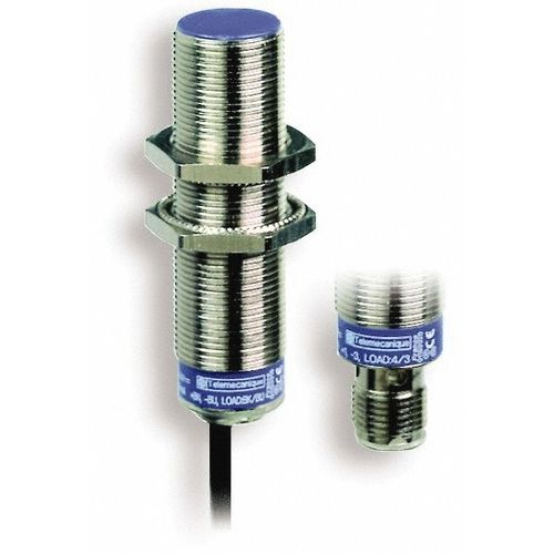 Main product image of Inductive Proximity Sensor, Cylinder Shielded, M18 Body, 0.31" Sensing Distance, 12 to 48 VDC, PNP, Normally Closed, 3-Wire, 2m Cable, XS618B1PBL2
