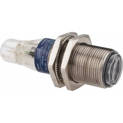 Main product image of Photoelectric Sensor, Diffused, 0.1m Range, 12 to 24 VDC, Dark Operate, NPN NC, M12 Connector, Nickel Plated Brass, XUB4BNBNM12