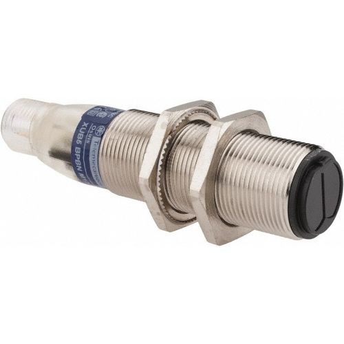 Main product image of Photoelectric Sensor, Diffused, 0.6m Range, 12 to 24 VDC, Dark Operate, PNP NC, M12 Connector, Nickel Plated Brass, XUB5BPBNM12