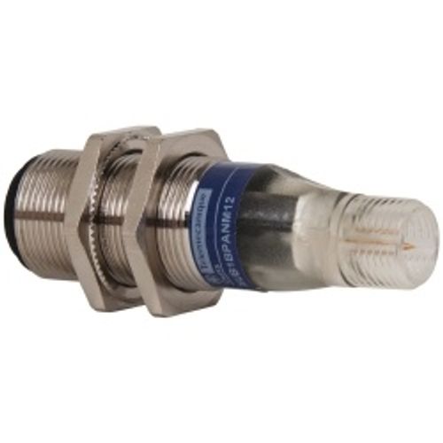 Main product image of Photoelectric Sensor, Polarized Retroreflective, 2m Range, 12 to 24 VDC, Dark Operate, NPN NO, M12 Connector, Nickel Plated Brass, XUB9BNANM12