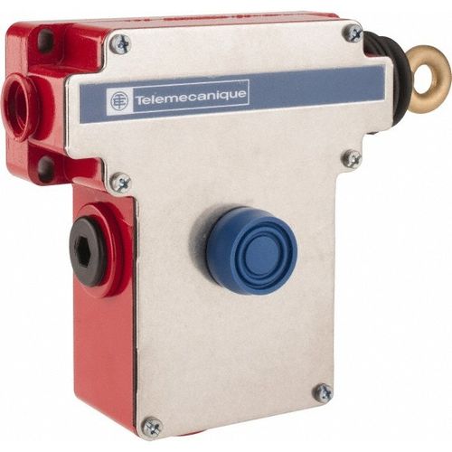 Main product image of Rope Operated Limit Switch, 2NO/2NC, 300 VAC, Rope Pull, Right Hand Operation, No Pilot Light, Single Operation, Stainless Enclosure, XY2CE1A290H7