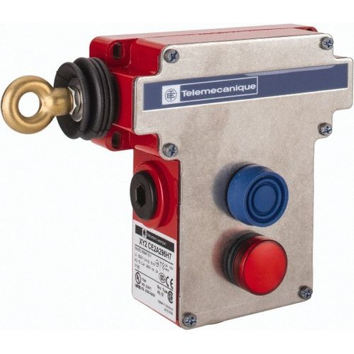 Main product image of Rope Operated Limit Switch, 2NO/2NC, 300 VAC, Rope Pull, Pilot Light, Dual Operation, Stainless Enclosure, XY2CE2A296H7