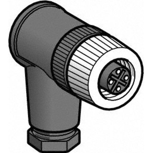 Main product image of Sensor Cordset, M12 4-Pin Elbowed, 3 Amp, 125 VAC, IP67, XZCC12FCM40B