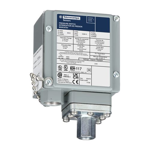 Main product image of Pressure Switch 480VAC 10A G RESTRICTED, 9012GAW4S126