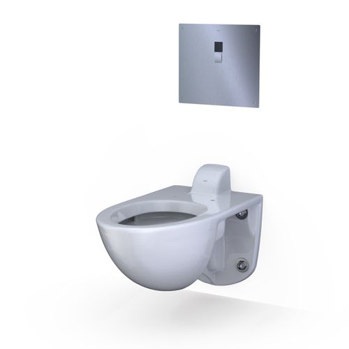 Main product image of ECOPOWER Touchless 1.0 GPF High Efficiency Concealed Toilet Flushometer Valve for Back Spud with 14 x 12 Cover Plate, Stainless Steel