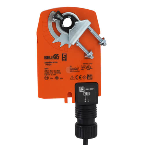 Main product image of Spring Return Fail-Safe, On/Off Damper Control Actuator, Direct Coupled - 24 VAC/DC (No Aux Switch)