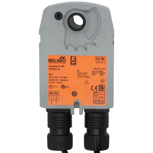 Main product image of Spring Return Fail-Safe, On/Off Damper Control Actuator, Direct Coupled - 24 VAC/DC