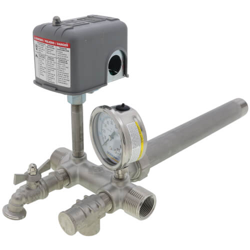 Main product image of 1" X 13" MPT Stainless Steel Union Tank Tee Package, 40-60 PSI