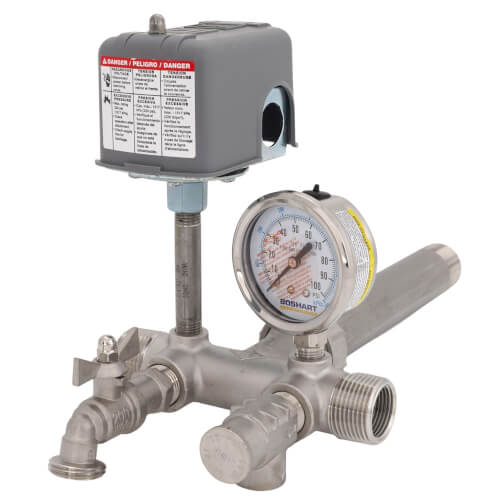 Main product image of 1" X 10" MPT Stainless Steel Union Tank Tee Package, 30-50 PSI