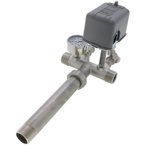 Main product image of 1" X 10" MPT Stainless Steel Union Tank Tee Package, 40-60 PSI, Check Valve, Ball Valve