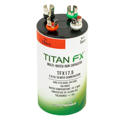 Main product image of 17.5 MFD Round Motor Run Multi Capacitor (440/370V)