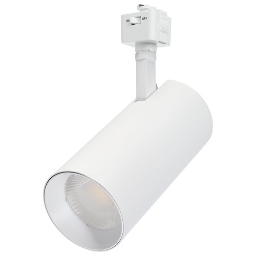 Main product image of 30W LED Track Head, 48-Degree Beam Spread, J-Style Track, 5 CCT Selectable, Matte White Finish