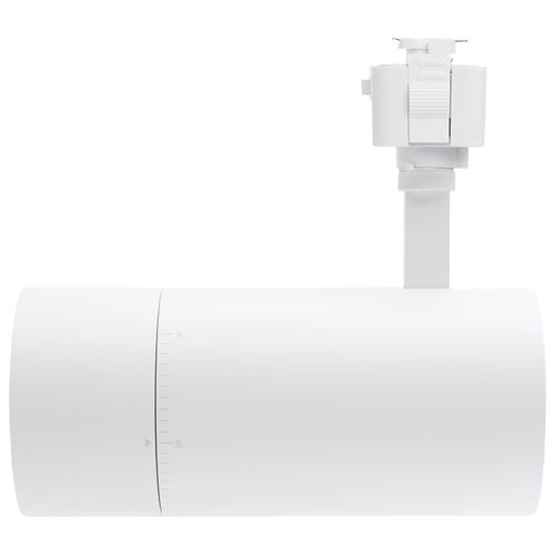 Main product image of 30W LED Track Head, J-Style, 20-Degree to 50-Degree Adjustable Beam Spread, CCT Selectable, Matte White Finish