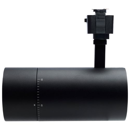 Main product image of 30W LED Track Head, J-Style, 20-Degree to 50-Degree Adjustable Beam Spread, CCT Selectable, Matte Black Finish