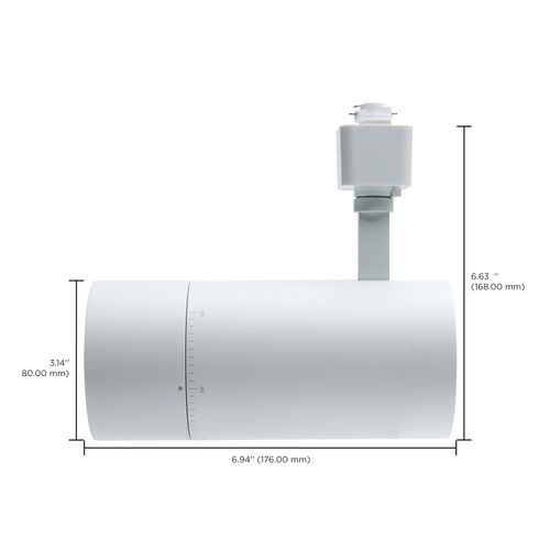 Main product image of 30W LED Track Head, 20-Degree to 50-Degree Adjustable Beam Spread, CCT Selectable, Matte White Finish