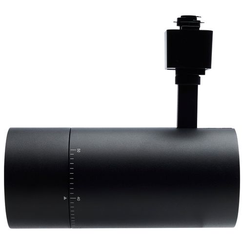 Main product image of 30W LED Track Head, 20-Degree to 50-Degree Adjustable Beam Spread, CCT Selectable, Matte Black Finish