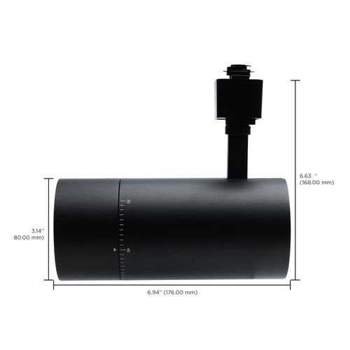 Main product image of 30W LED Track Head, 20-Degree to 50-Degree Adjustable Beam Spread, CCT Selectable, Matte Black Finish