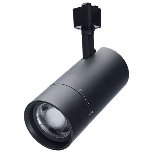 Main product image of 30W LED Track Head, 20-Degree to 50-Degree Adjustable Beam Spread, CCT Selectable, Matte Black Finish