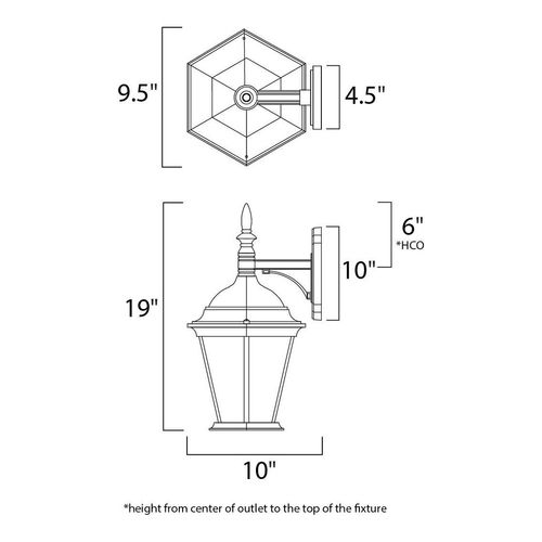 Main product image of Westlake 1 Light Outdoor Wall Lantern, Large (Black), 1004BK