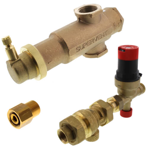 TK30PV100FM Resideo TK30PV100FM TK30 Boiler Trim Kit w/ Check Valve, 1" NPT Air Eliminator