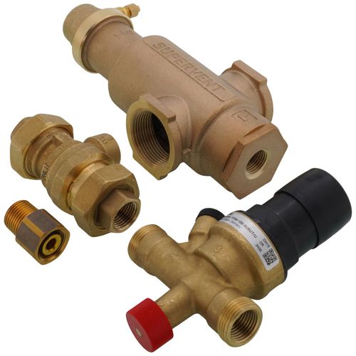 Main product image of TK30 Boiler Trim Kit w/ Check Valve, 1-1/4" NPT Air Eliminator, & 4.4 Gal. Expansion Tank, TK30PV125FM