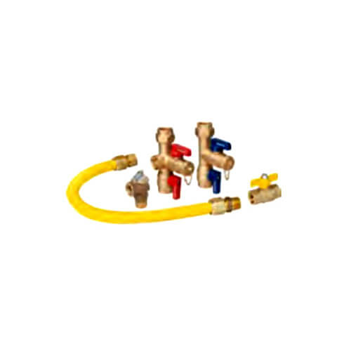 Main product image of 3/4" IPS x 3/4" MIP Service Valve Kit with 18" Gas Connector, Gas Valve & PRV Valve (Lead Free)