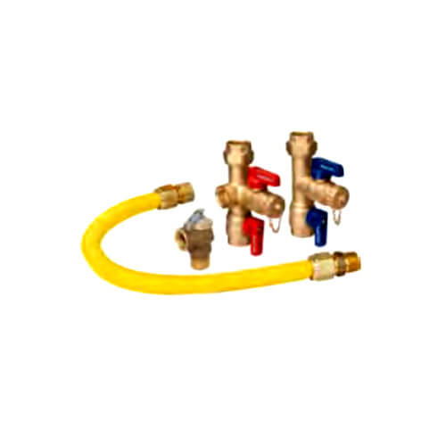 Main product image of 3/4" FIP x 3/4" MIP Service Valve Kit with 18" Gas Connector & PRV Valve (Lead Free)